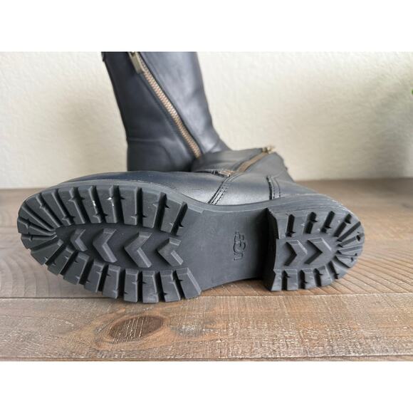 UGG Niels Boot Shearing Lined Size Waterproof Snow Black Leather Wool Lining - Picture 10 of 10